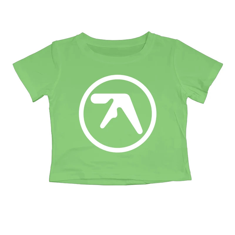 Punk Aphex Twin Print T-Shirt Crop Top Y2k