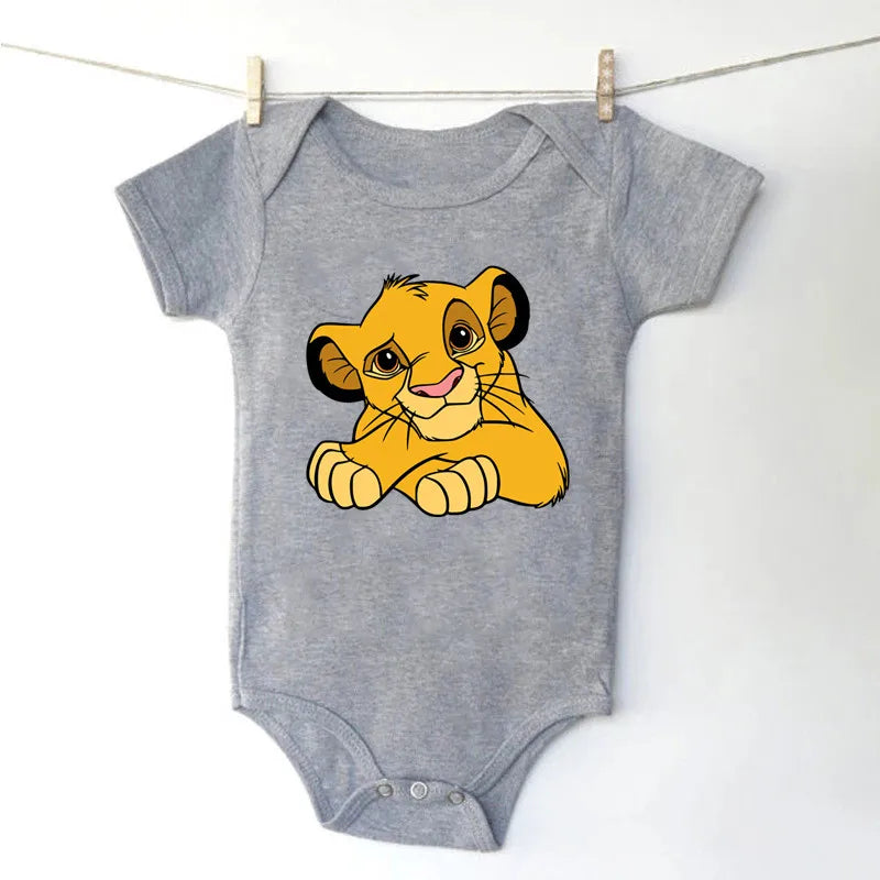 Baby Romper Cartoon The Lion King Kawaii Simba Fashion Toddler Clothes Cotton Short Sleeve Newborn Bodysuit Infant Jumpsuits