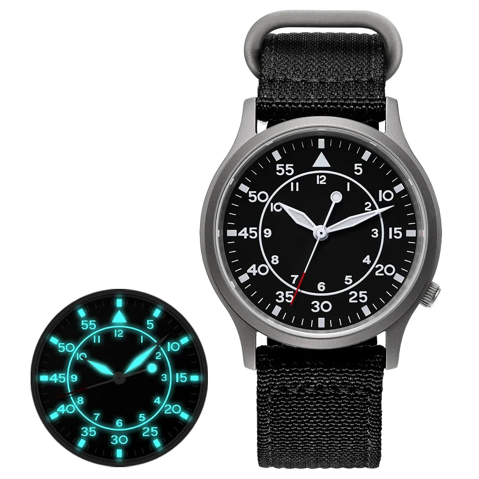 BERNY Titanium Watch for Men AR Coating Sapphire Fashion Wristwatch Luminous VH31 Ultra-thin Quartz Watch Waterproof 5ATM Watch