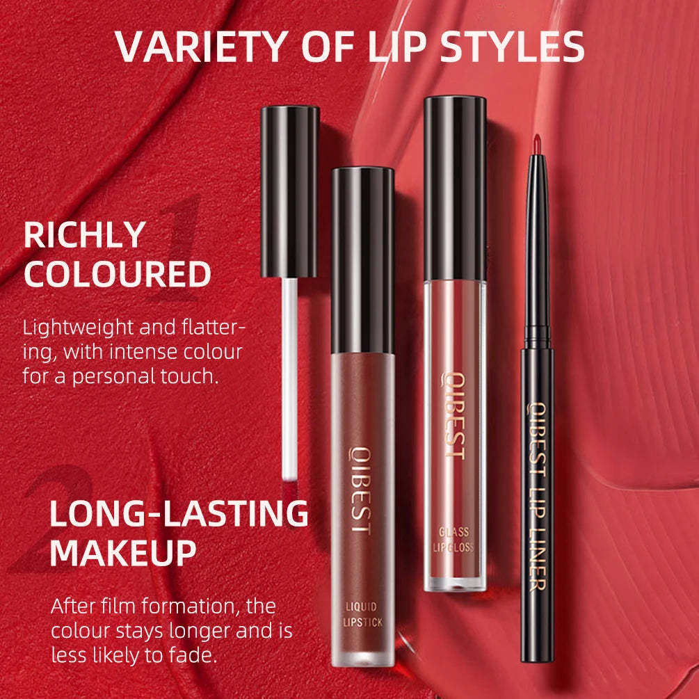 Matte Liquid Lipstick Lip Liner Set 3pcs