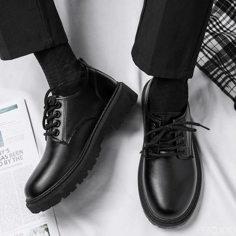 Spring Autumn Men's Business Dress Shoes Black Casual Simple Comfortable Anti slip Wear resistant Round Head Men's Shoes
