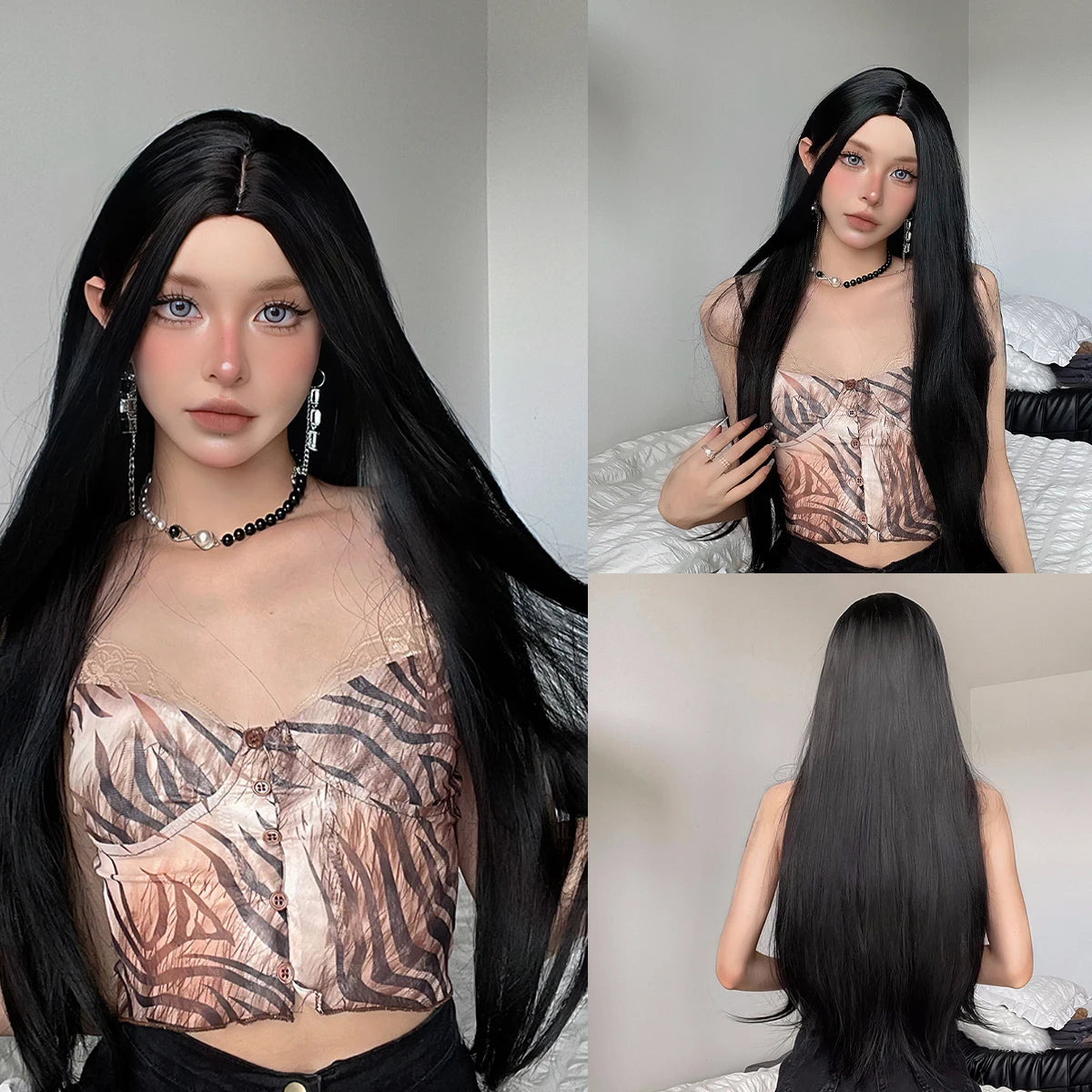 Light Blonde Straight Synthetic Wig - Long
