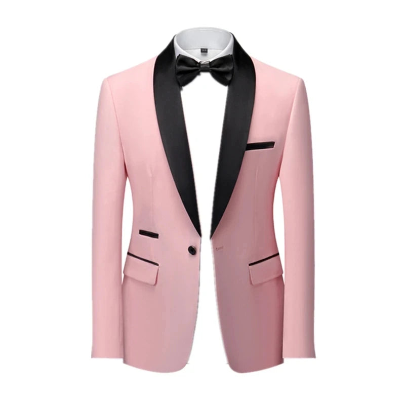 Men Skinny Terno Masculino, Formal Slim Fit Tuxedo Prom Suit / Male Groom Wedding Blazers High Quality Dress Jacket Coat