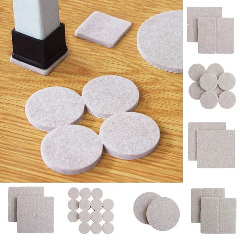 Self Adhesive Felt Chair Leg Pads Floor Protectors Furniture Legs Table Leg Covers Round Bottom Anti-Slip Pads Chair Socks Feet
