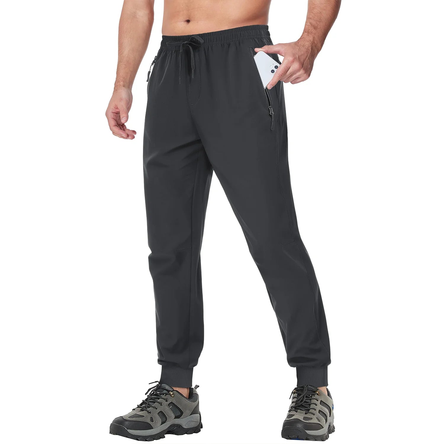 TACVASEN Summer Quick Dry Hiking Pants Mens Casual Zipper Pockets Sports Training Pants Outdoor Jogger Running Gym Work Trousers