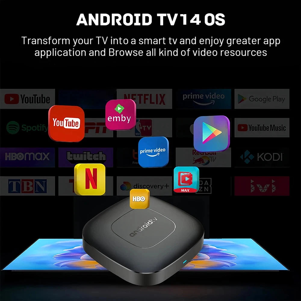 Global Version Smart Streaming Media Player TV Box AllwinnerH313 Android13 2.4G&5G Wifi 4K Mortal T1 Bluetooth Google Assistant