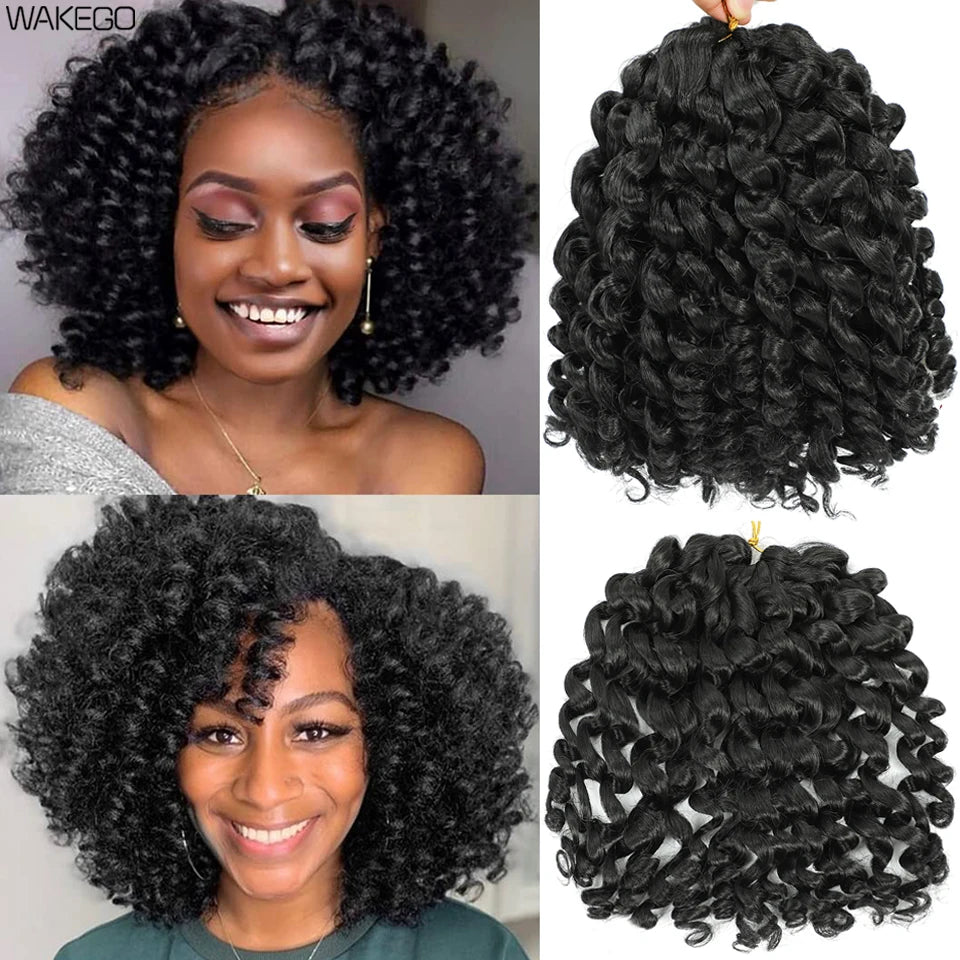 Jamaican Bounce Crochet Hair 8 Inches Curly