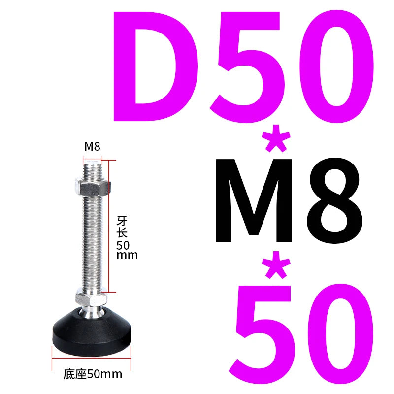 4pcs Adjustable Lathe Leg Thread Type Adjustable Levelling Feet Swivel Base Articulating Leveling legs Furniture Glide Pad