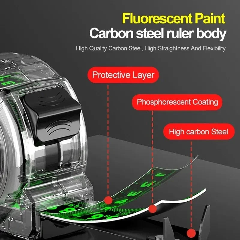 AIRAJ 3-5-7 Meter Fluorescent Tape Measure Precision Thickened  Scale Waterproof And Wear-Resistant Multipurpose Measuring Tool