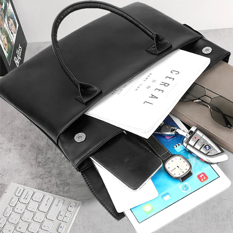 Custom Initials Laptop Bag – PU Leather Briefcase