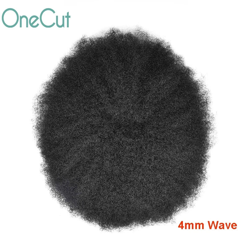 Injection SKIN Full PU 4mm-25mm Afro Curl With Knot Men Toupee Human Hair System Unit Male Hair Capillary Prosthesis Wig For Man