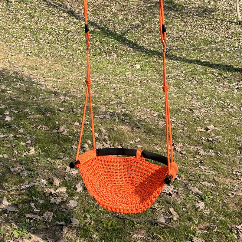 Portable Kid Garden Swing Chair Hanging Children Kindergarten Chair Outside Indoor Weave Small Basket Swing For Children swing