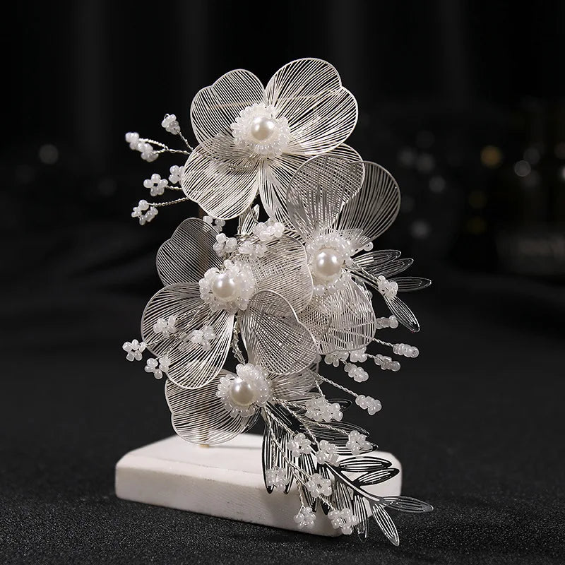 Bride Wedding Hair Comb Gold Flower Hairpin