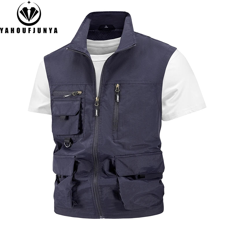 Men Sleeveless Fishing Vest Multi Pocket 2024