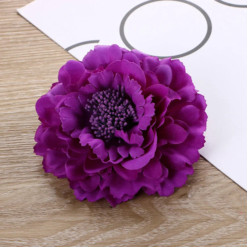Spring Summer Simulated Peony Flowers Hair Claw Clip Headdress Women Girls Korean Sweet Colored Floral Hairpin Hair Accessories
