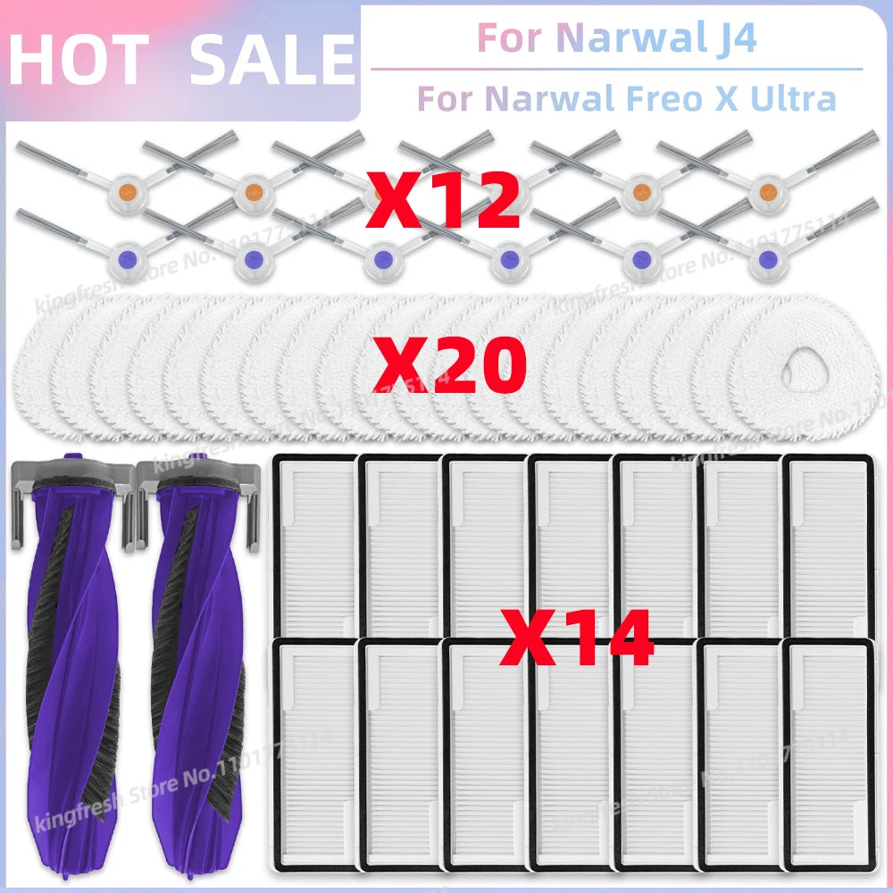 Fit For 나르월 Narwal Freo X Ultra, Narwal J4 / Lite Vacuum 나르왈 프레오 X 울트라 Parts Accessories Roller Side Brush Cover Dus