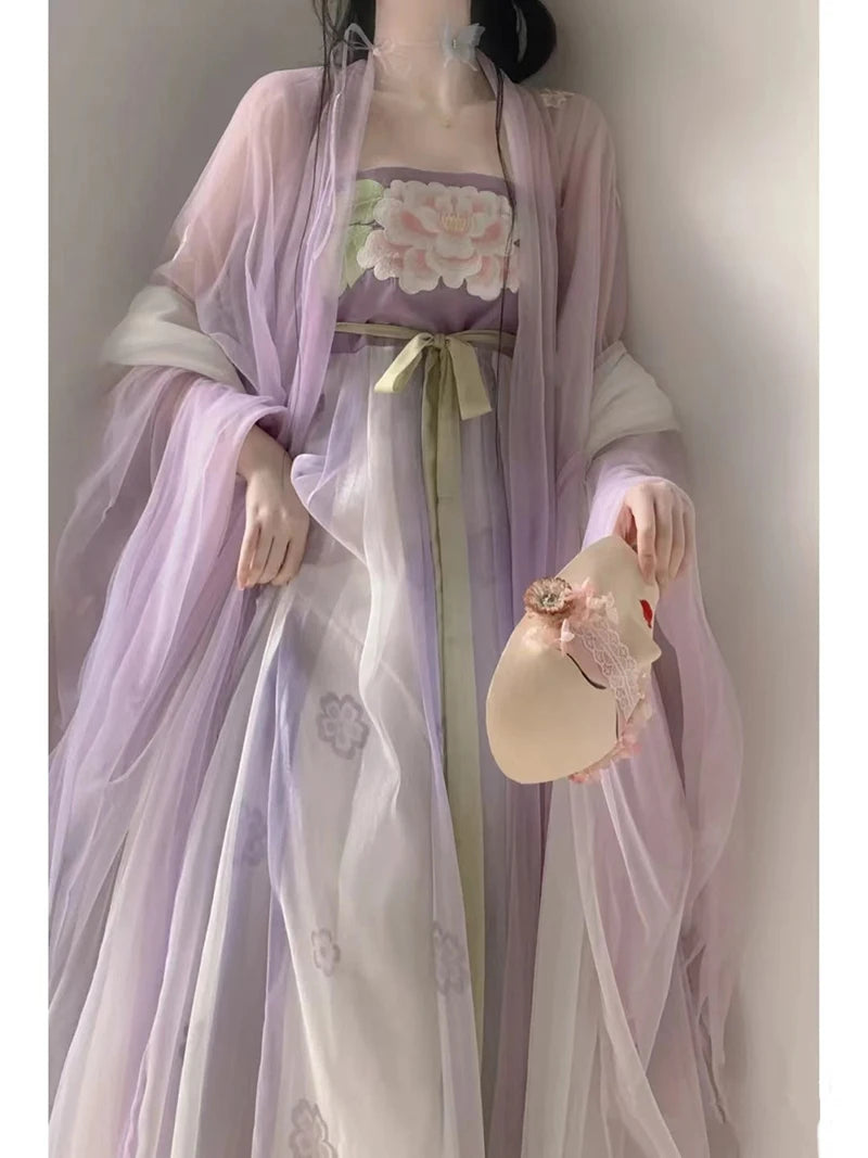 2023 New Hanfu China Ancient Traditional Hanfu Set Female Cosplay Costume Summer Big Sleeve Fairy Hanfu Loose Suit Chinese Dress