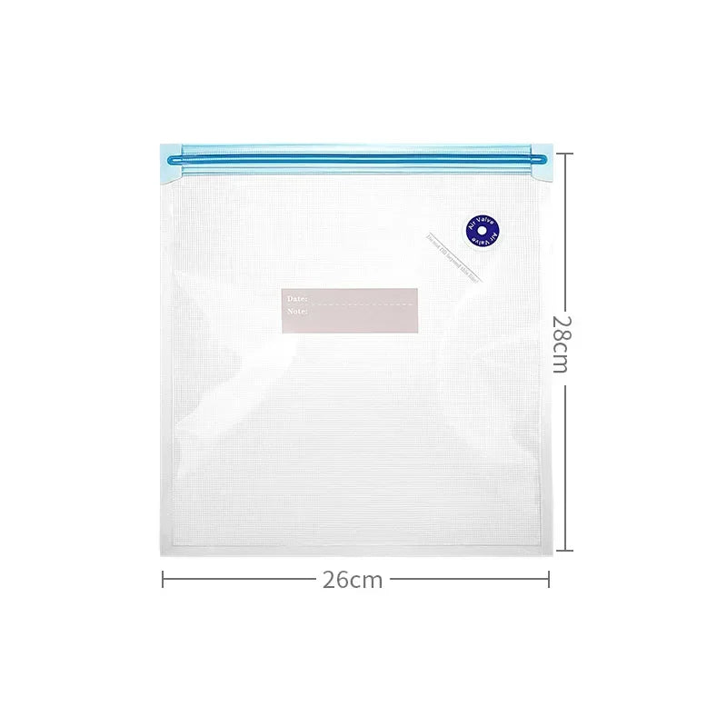 Vacuum Food Storage Zipper Bags Reusable BPA-Free Sous Vide Bags with Vacuum Hand Pump Fruit Meat Nut Vacuum Sealer Saver Bag