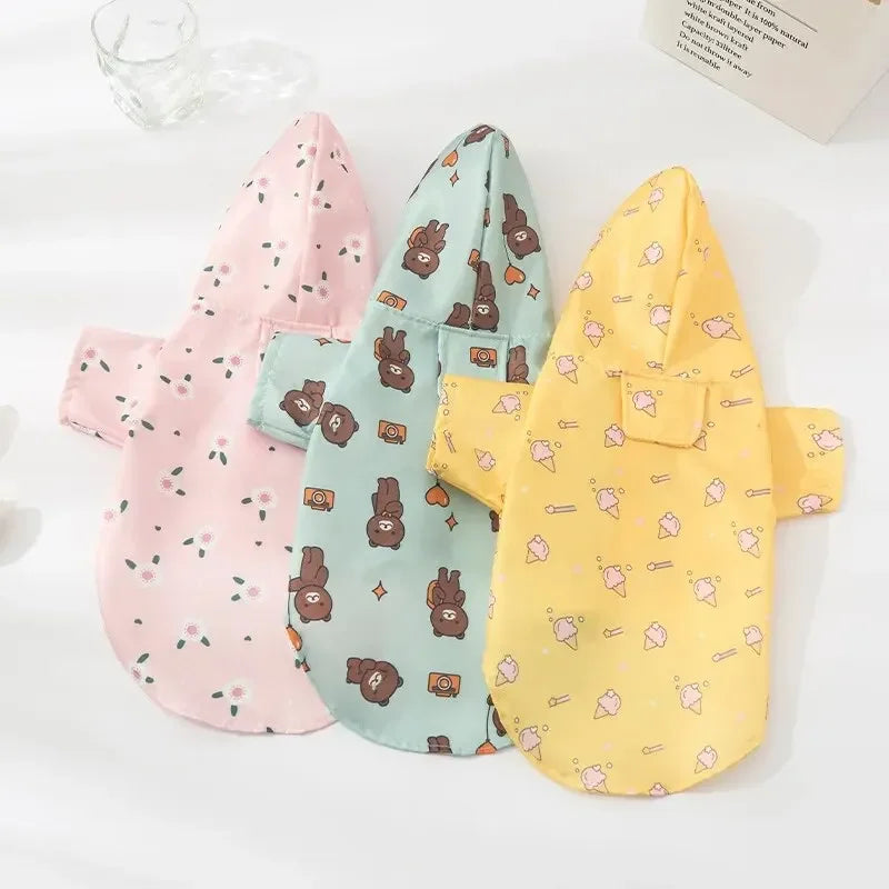 Dog Raincoat Summer Fashion Short Sleeve Dog Waterproof Clothes Puppy Coat Dog Raincoat Outdoor Coat Bichon Schnauzer Welsh