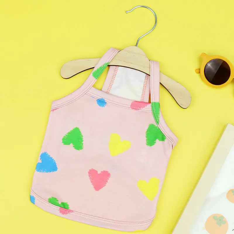 Solid Dog Clothes Summer Cotton Dog Vest Chihuahua Bichon Frise Yorkie Thin Puppy Breathable Dog Clothing Pet Vest Dog Costumes