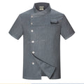 White Chef Coat Logo short Sleeve Chef Jacket Apron for Summer Head Chef Uniform Restaurant Hotel Kitchen Pizza Cooking Clothes