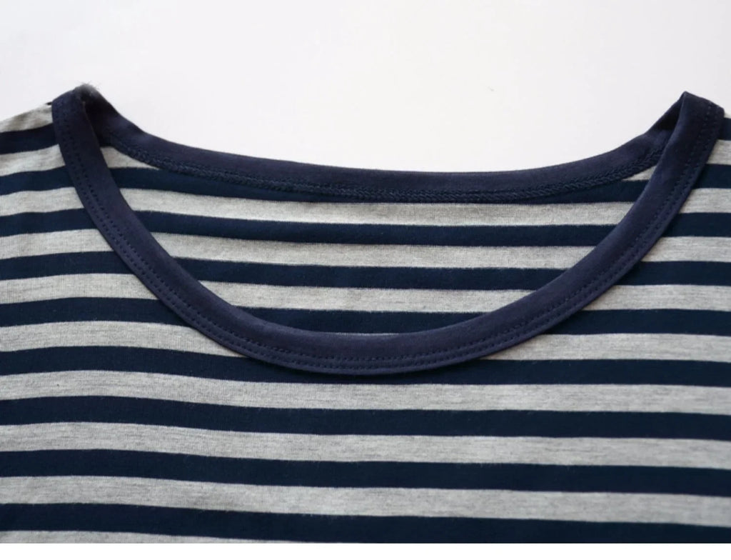 Men's Modal Pajamas Striped T-shirt Shorts