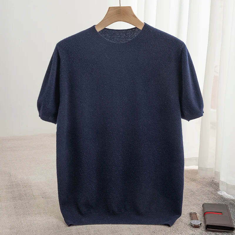 Men's Pure Wool T-Shirt Sweater O-neck