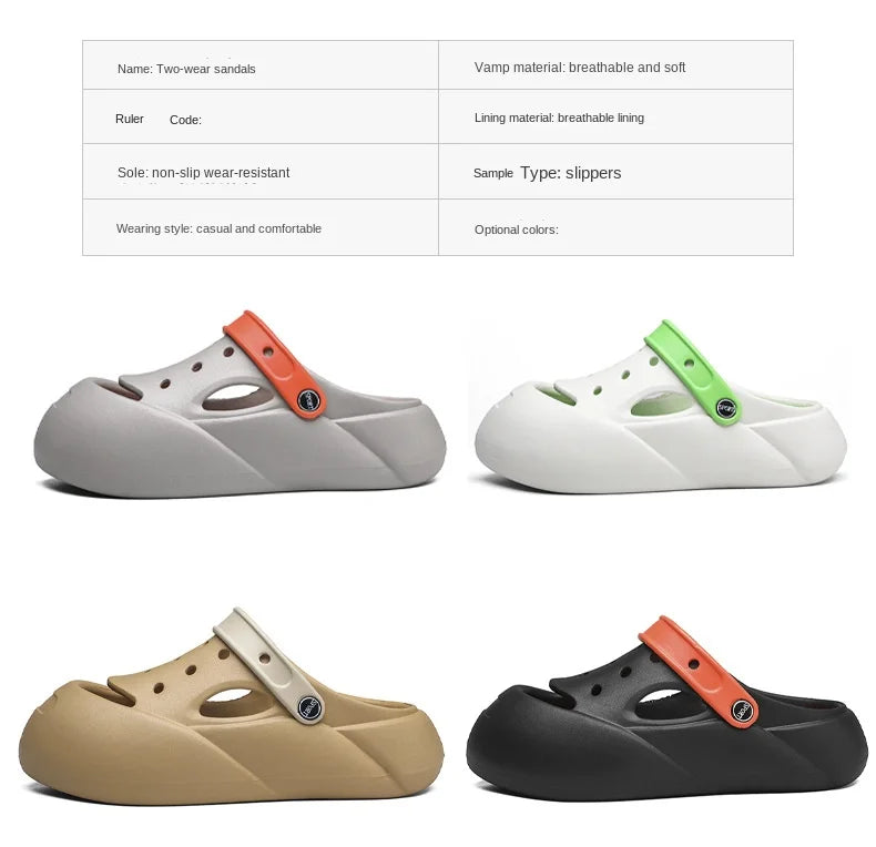 Shoes with a sense of shit in summer 2024 new fashion home soft-soled non-slip wearing thick-soled beach sandals and slippers