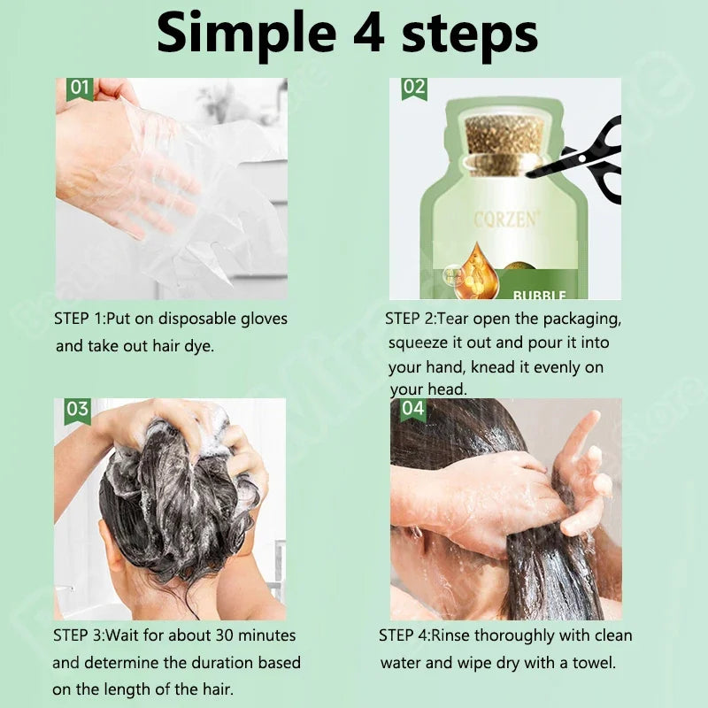 Natural Herbal Hair Dye Shampoo 5 Minutes