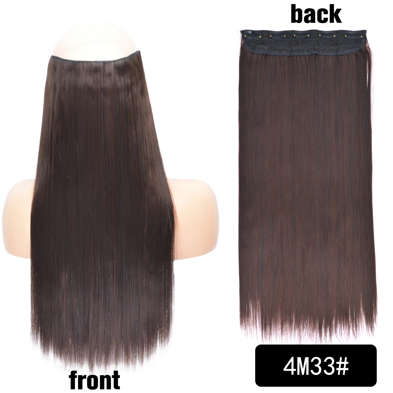 5 Clip-In Hair Extensions Long Straight One Piece Synthetic Heat-Resistant Fibre Hairpiece 22Inch Black Blonde Natural Hairstyle