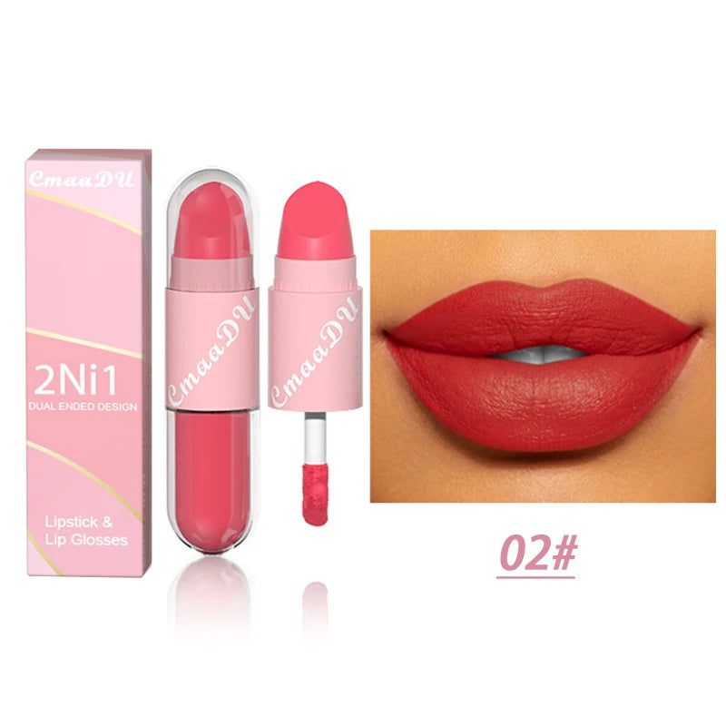 2 in 1 Matte Lipstick Liquid 18 Colors