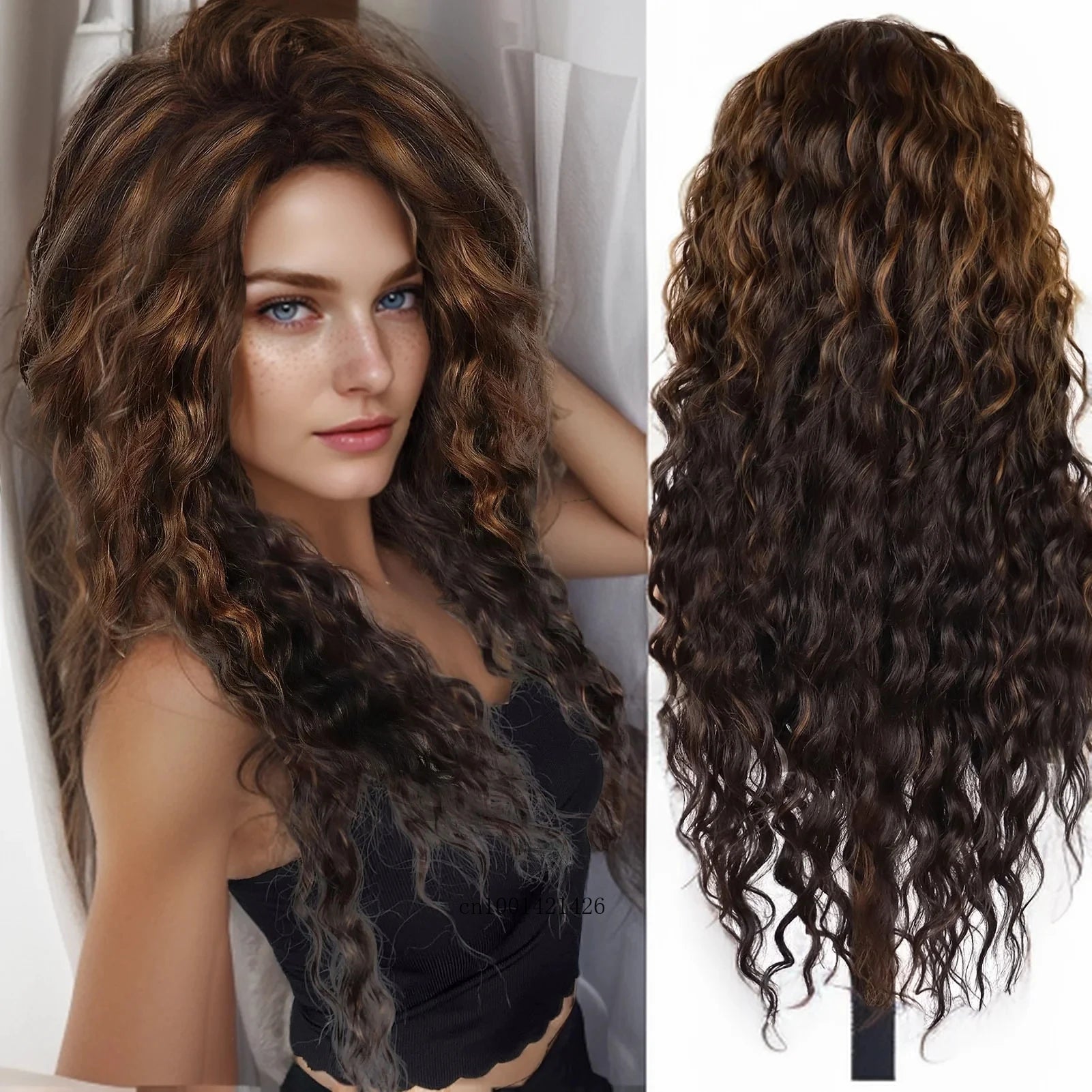Ash Blonde Curly Wig 26" - Synthetic