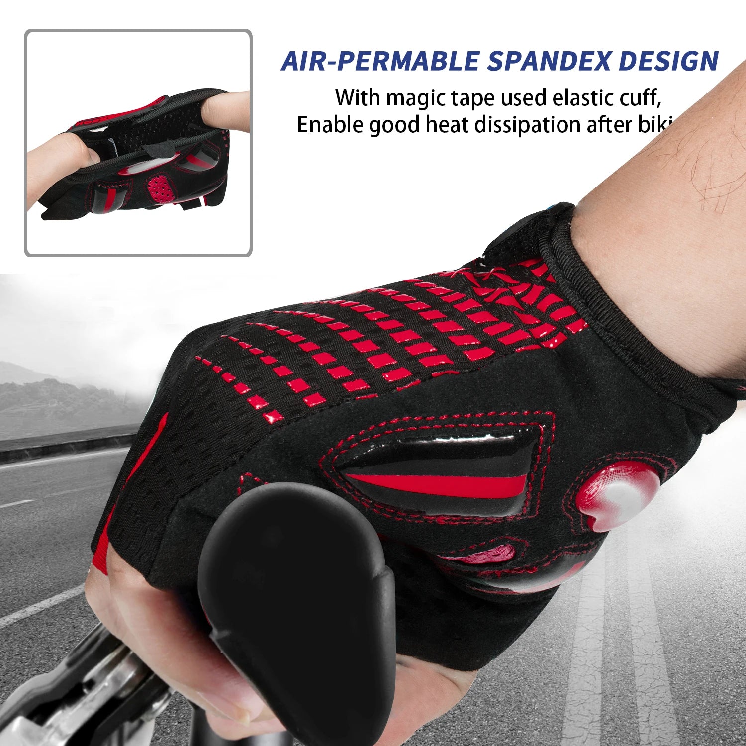 Bike Gloves 5MM Gel Pads Shock-Absorbing