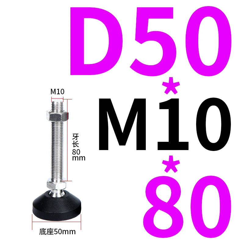 4pcs Adjustable Lathe Leg Thread Type Adjustable Levelling Feet Swivel Base Articulating Leveling legs Furniture Glide Pad