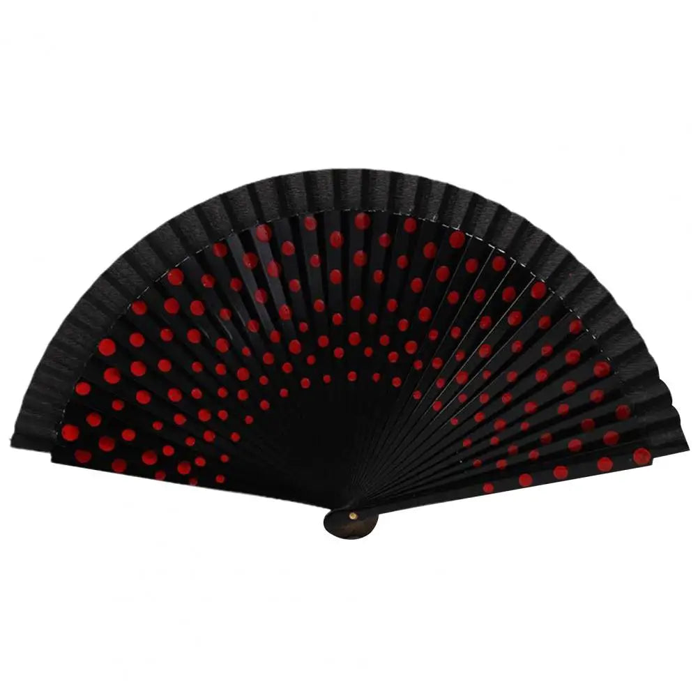 Dot Print Spanish Folding Fan Double-sided