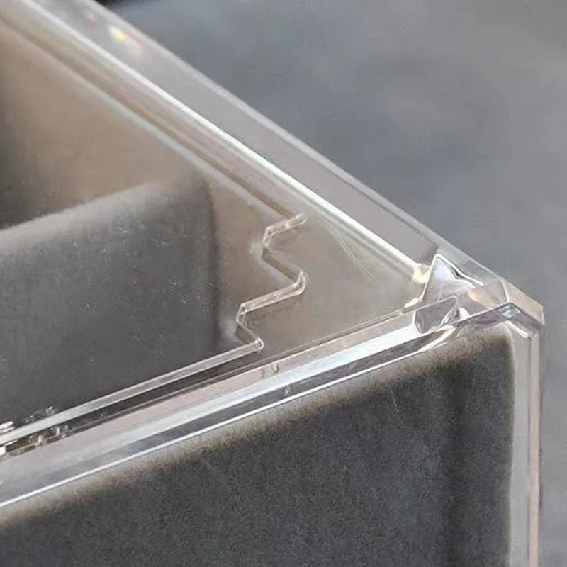 Velvet Acrylic Jewelry Organizer With 3 Drawers Stackable Display Storage Earrings Necklace Bracelets Box Holder Case For Women