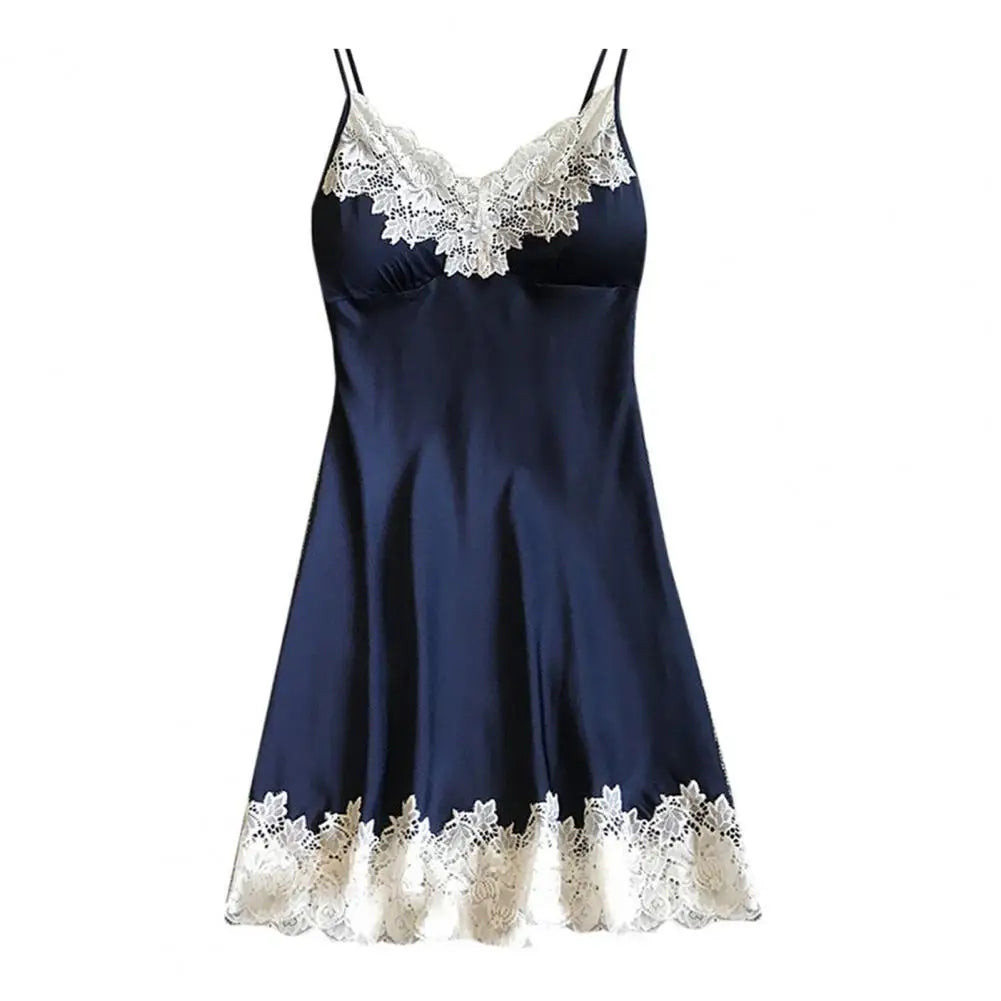 Summer Night Dress Women Sleepwear Nightwear Pure Color Lace Nightdress for Women Sleeping Nightgown Pajamas пижама женская