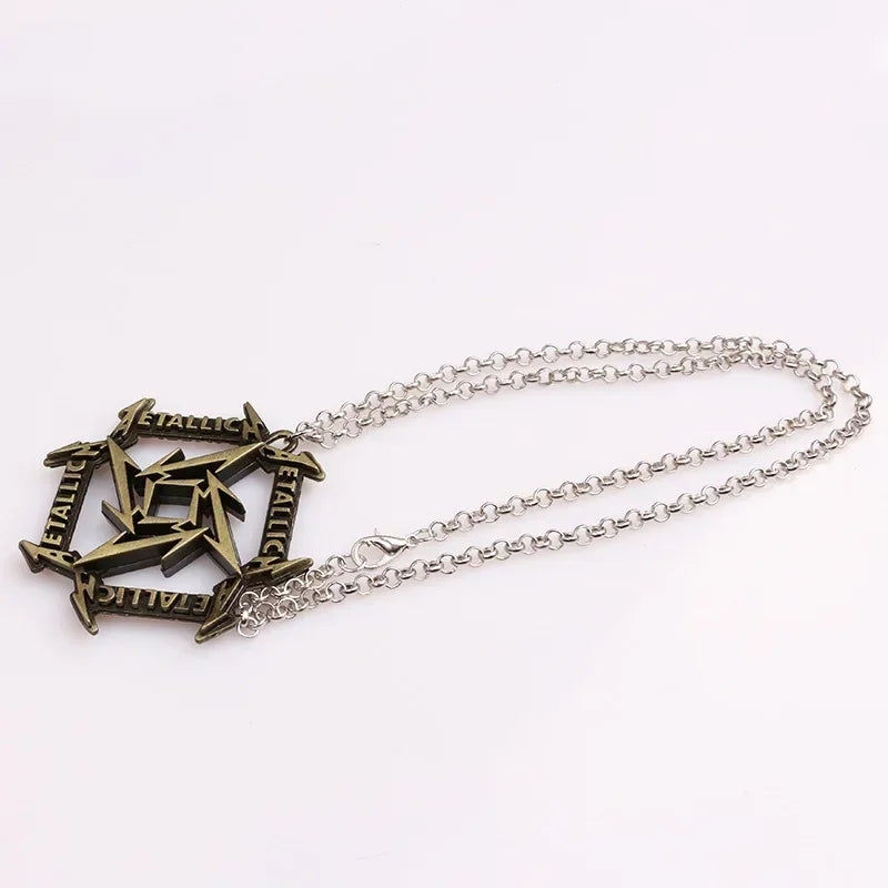 Retro Men's Necklace Trendy Classic Unisex Hip-hop Nightclubs Metal Music Movies Games Pendant Necklaces Punk Style Jewelry Gift