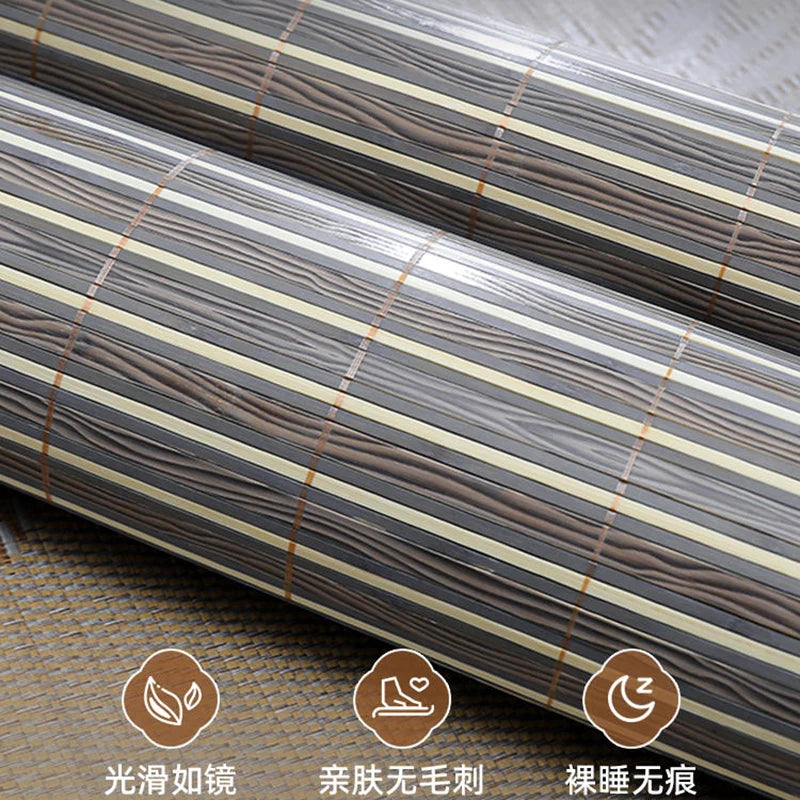 Wormwood mat bamboo mat summer household double bed foldable double-sided ice silk mat summer mat dual-use straw mat