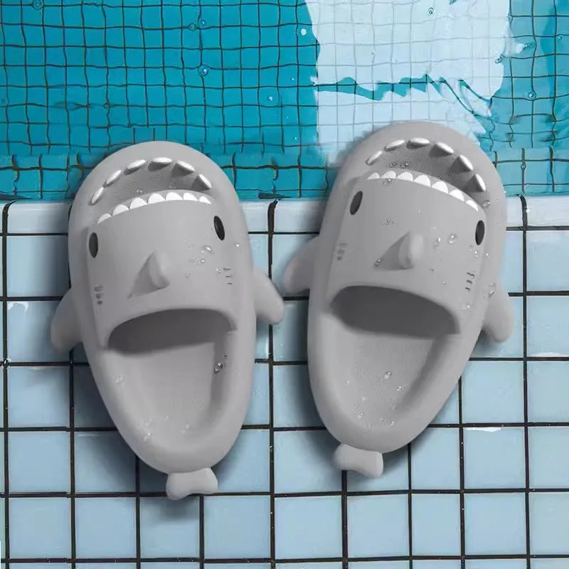 Summer Shark Slippers Women Flip Flops Home Shark Slides Anti-skid EVA Kids Outdoor Flats Shoes For Couples Men Beach Sandals