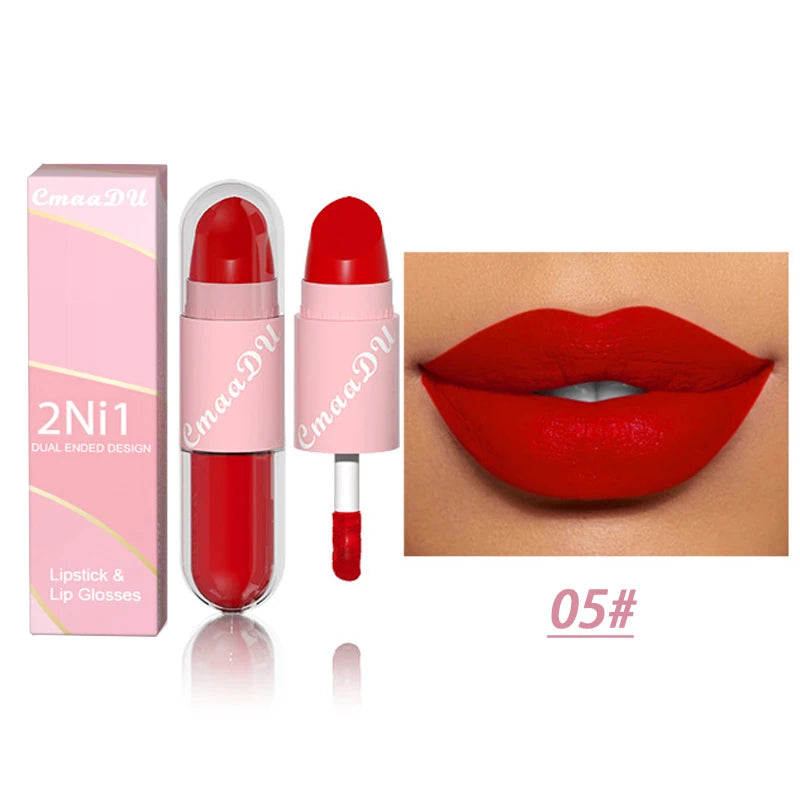 2 in 1 Matte Lipstick Liquid 18 Colors