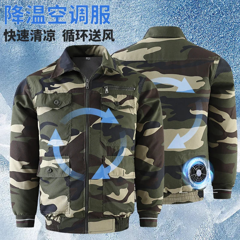 Summer Cooling Air Conditioning Clothes Men's Refrigeration Cooling Clothes with Fan Tooling Camouflage Clothing Construction Si