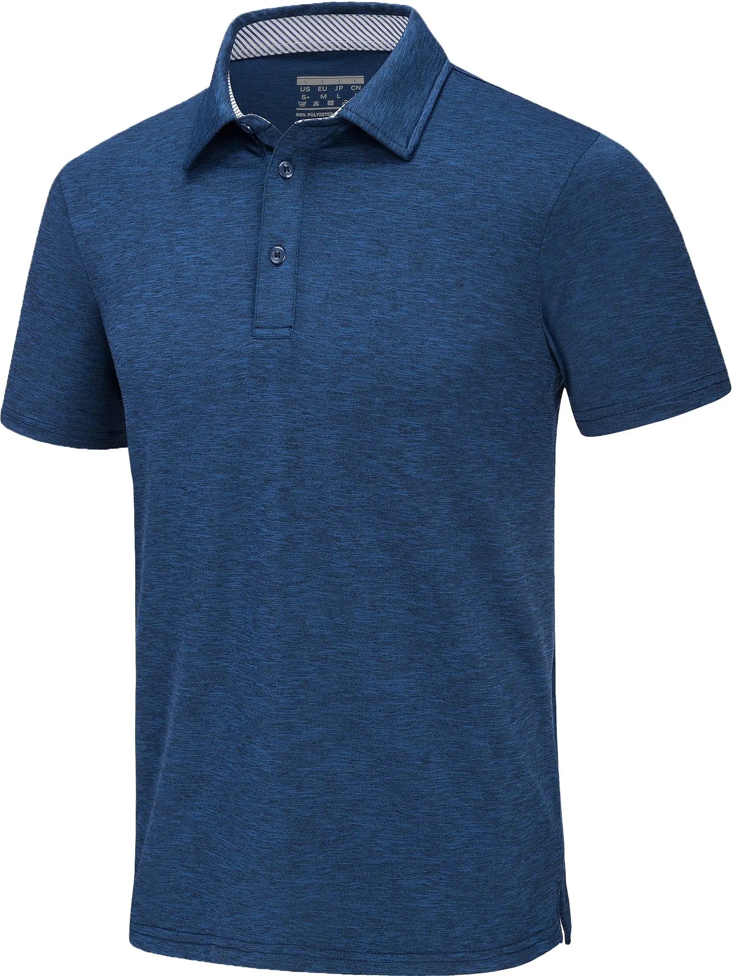 TACVASEN Summer Polo T-shirts Mens Casual Short Sleeve Shirts 3 Buttons Down Quick Dry Breathable Golf Fishing Pullover Workwear