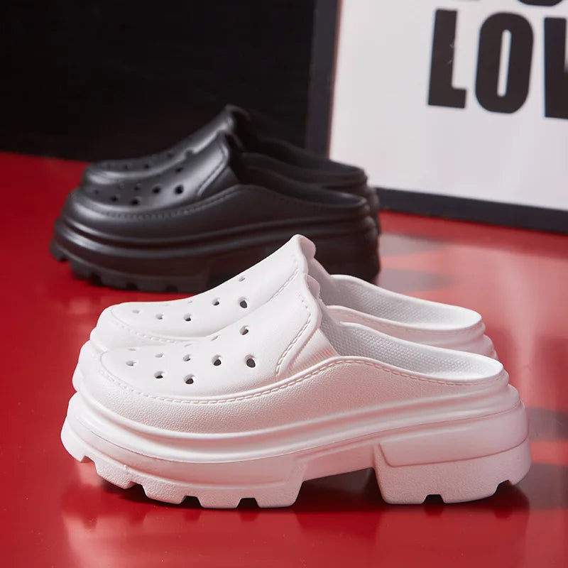 Kidmi Women Platform Slippers Summer Holes Clogs Sandals Fashion Thick Sole Sandals Outdoor Beach Slides Soft Cloud Garden Shoes