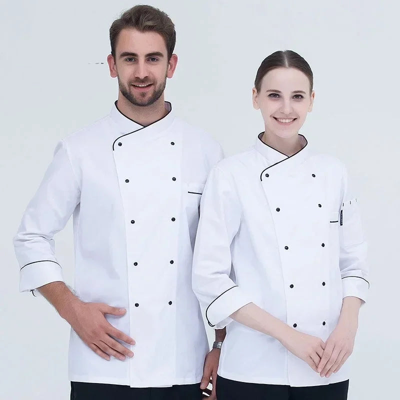 Classic Cook Shirt Chef Coat Jacket Short Sleeve Restaurant Cook Clothes Baker Uniform