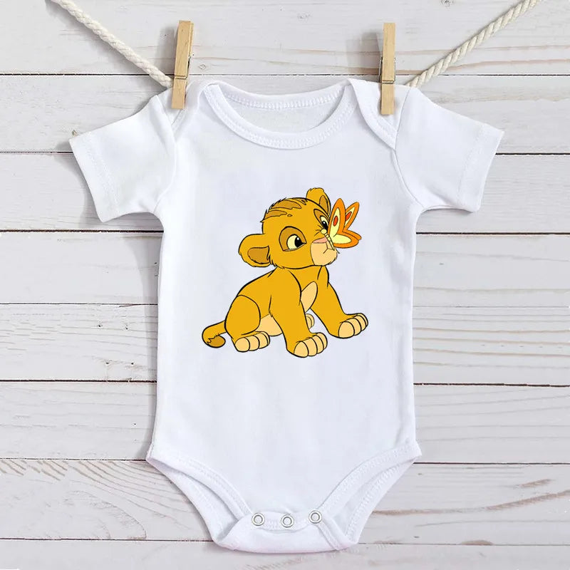Baby Romper Cartoon The Lion King Kawaii Simba Fashion Toddler Clothes Cotton Short Sleeve Newborn Bodysuit Infant Jumpsuits