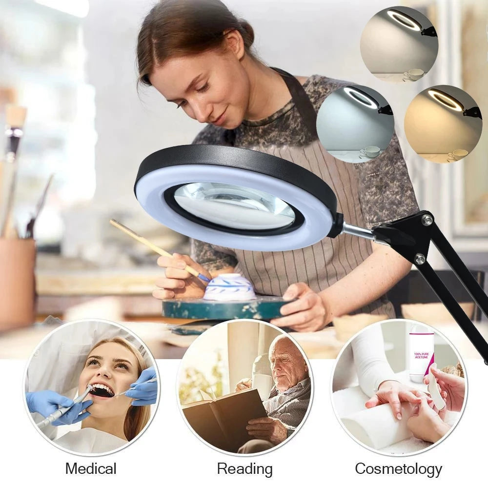 72LED Illuminated Magnifier 8X/10X USB