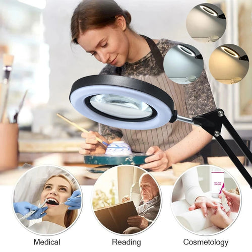 72LED Illuminated Magnifier 8X/10X USB