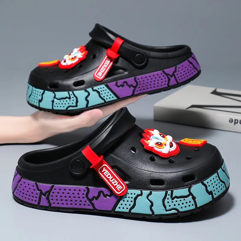 EVA Shoes Men Sandals Summer Cartoon Home Slippers Men Clogs Outdoor Not Slip Platform Beach Sandals Men Slippers Garden Shoes