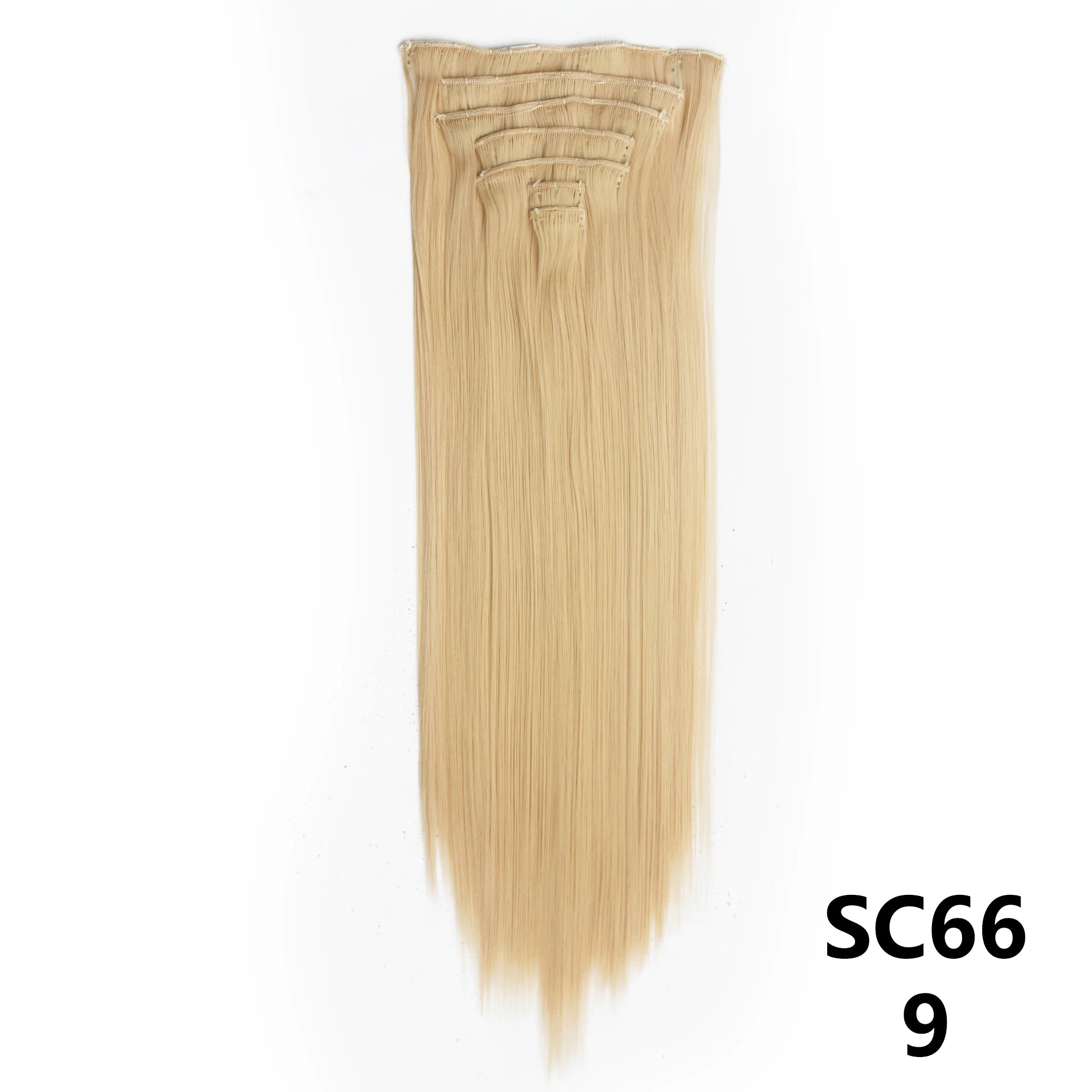 Long Straight Synthetic 16 Clips In Hair Extensions 7Pcs/Set High Temperature Fiber Black Brown Blonde Hairpiece For Women